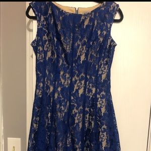 Danny and Nicole Sleeveless blue lace dress